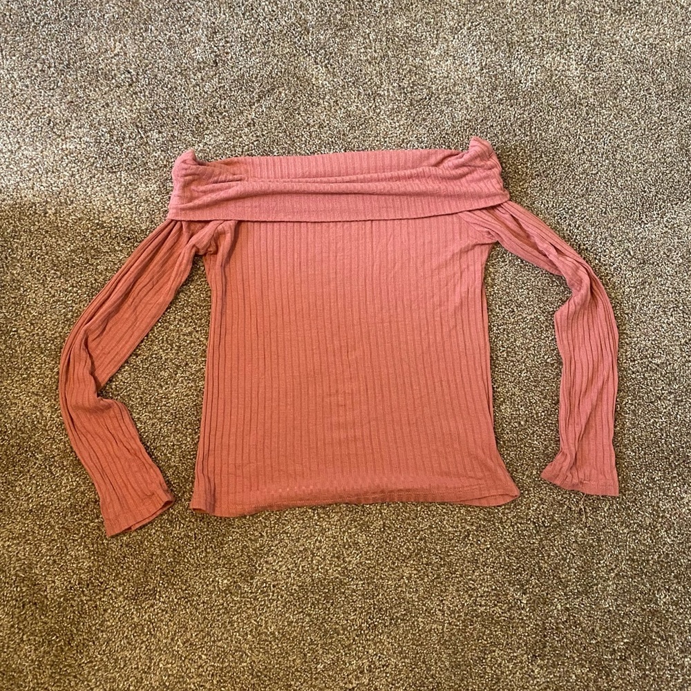 Pink Cold Shoulder Long Sleeve Top Charlotte Russe